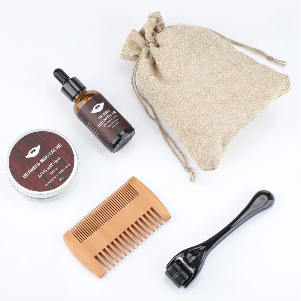 4 Pcs Beard Growth Enhancer Kit
