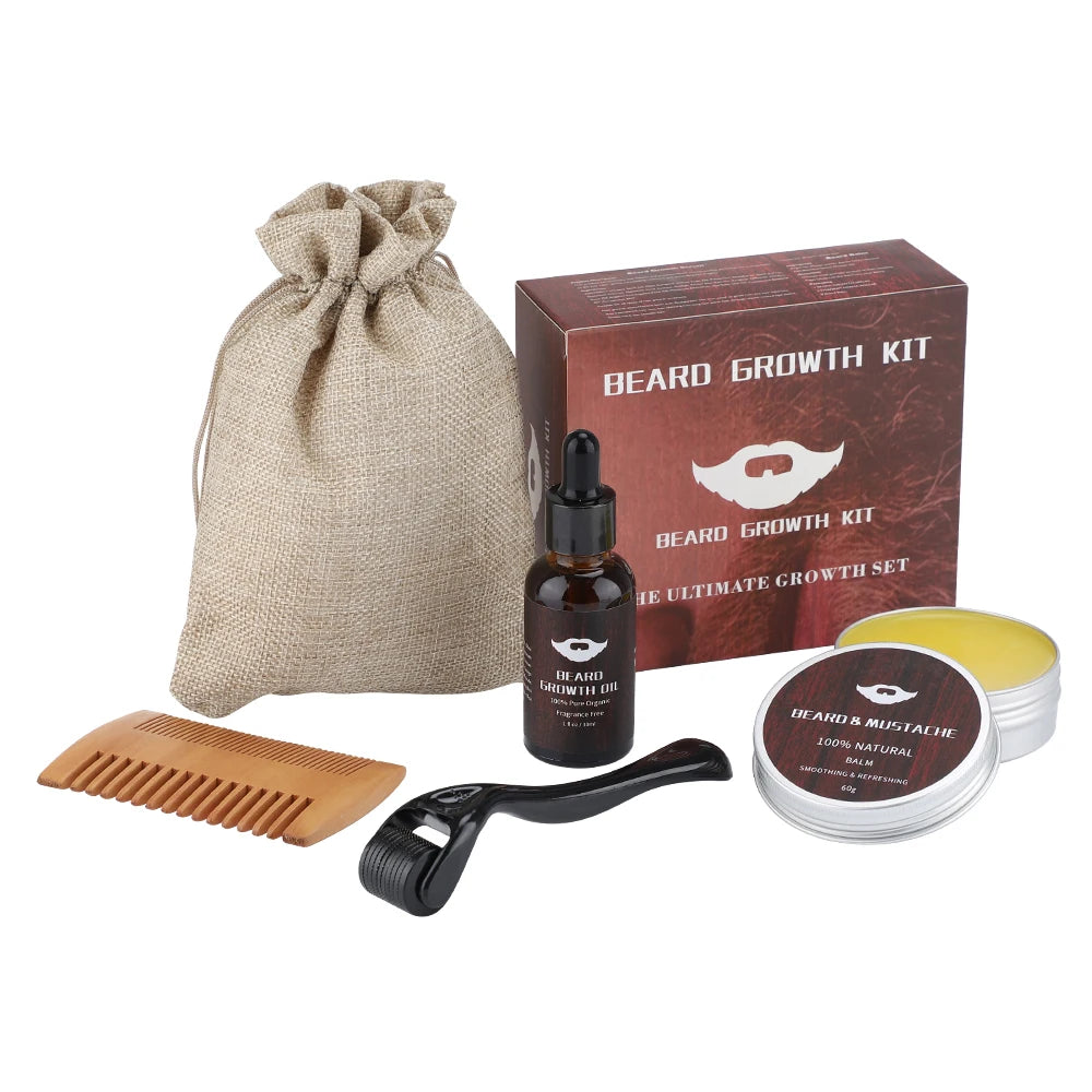 4 Pcs Beard Growth Enhancer Kit