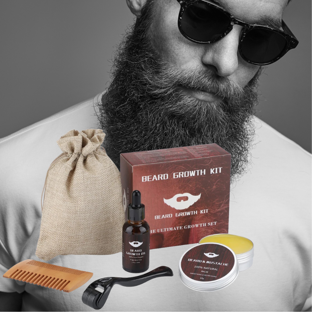 4 Pcs Beard Growth Enhancer Kit